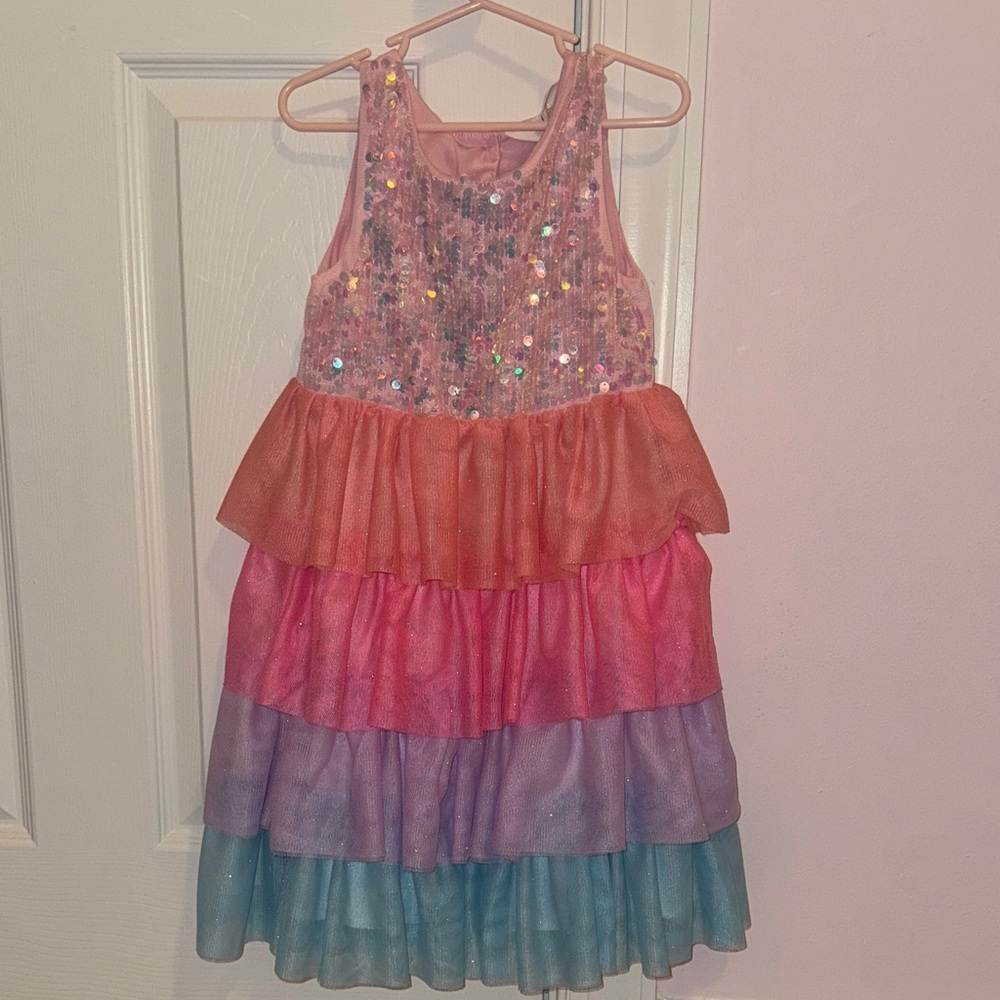 H&M girls sequin tiered party dress size 5T